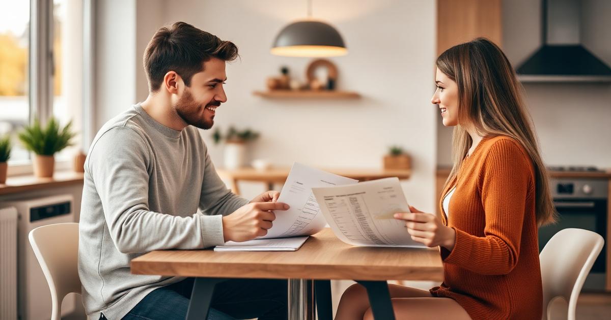 Mladý český pár porovnává nabídky půjček u stolu